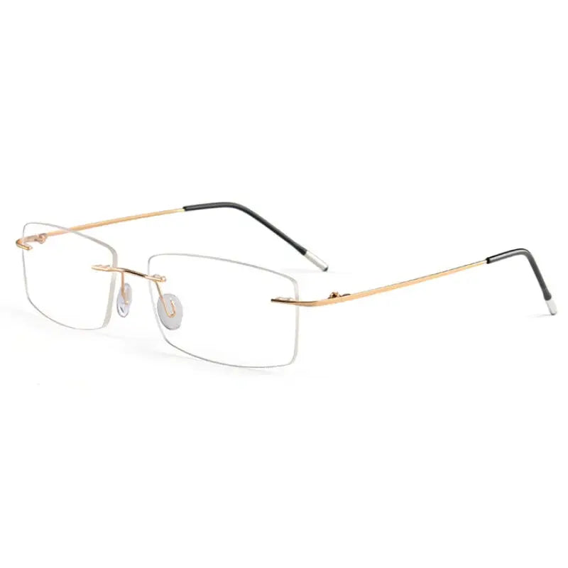 Women's Rectangular Rimless Alloy Prescription Glasses 002000 — view 3 | Rx Spectacle