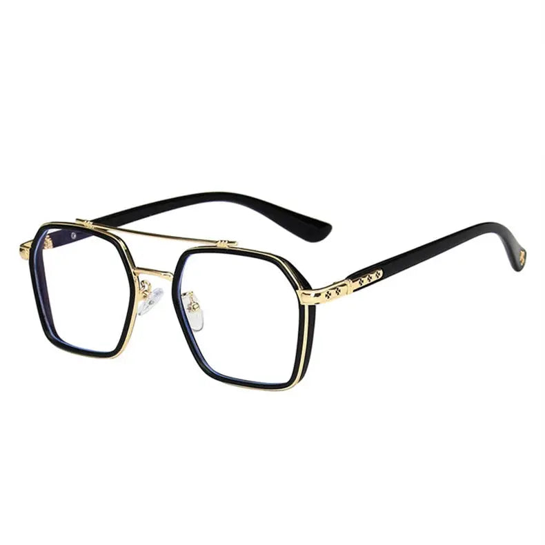 Unisex Square Full Rim Titanium Double Bridge Prescription Glasses 0039 — view 5 | Rx Spectacle