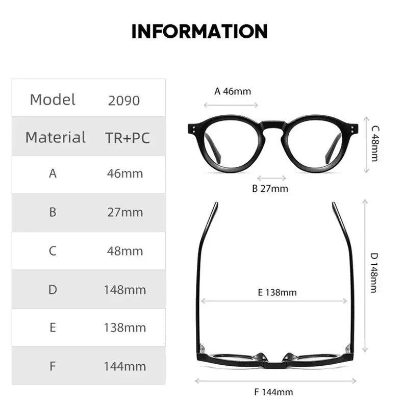 Unisex Round Full Rim Acetate Reading Glasses 2090 — view 15 | Rx Spectacle