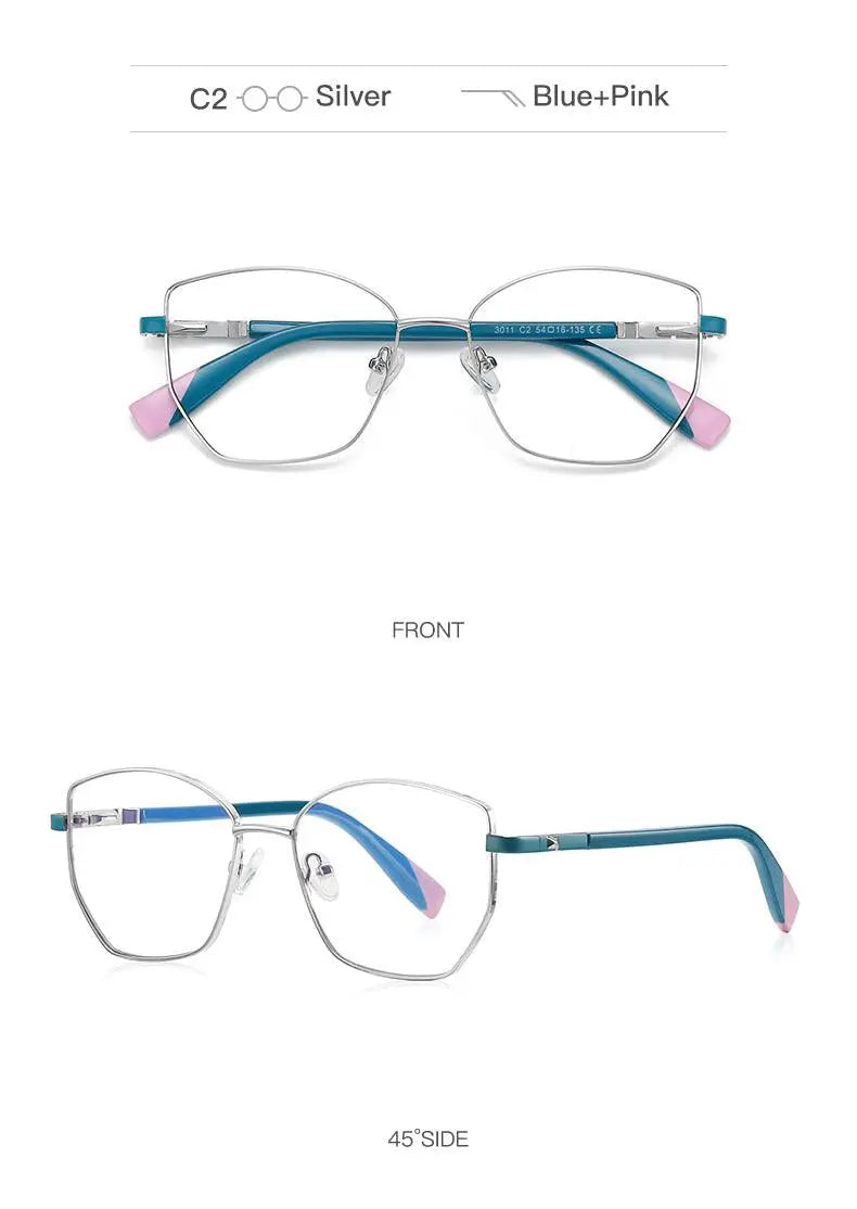 Unisex Square Full Rim Alloy Prescription Glasses 3011 — view 16 | Rx Spectacle