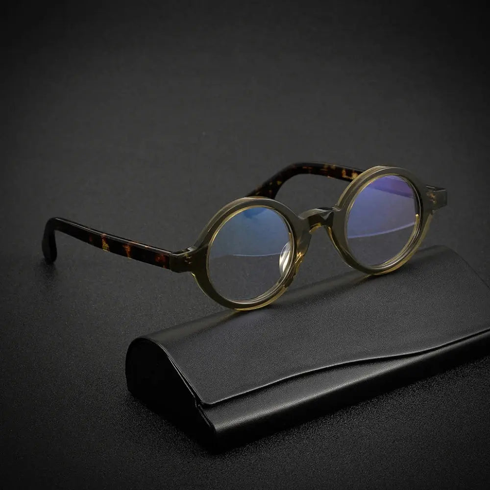 Round Full Rim Acetate Prescription Glasses 424221 — view 3 | Rx Spectacle