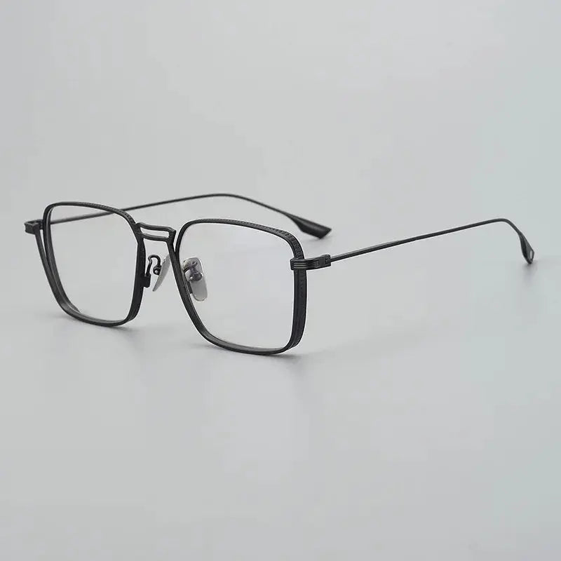 Unisex Irregular Full Rim Titanium Prescription Glasses 94125 — view 6 | Rx Spectacle