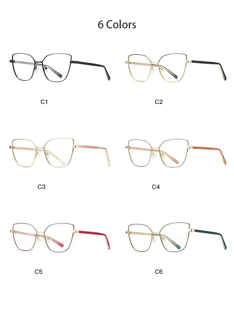 Women's Cat Eye Full Rim Titanium Prescription Glasses 3002 — view 13 | Rx Spectacle