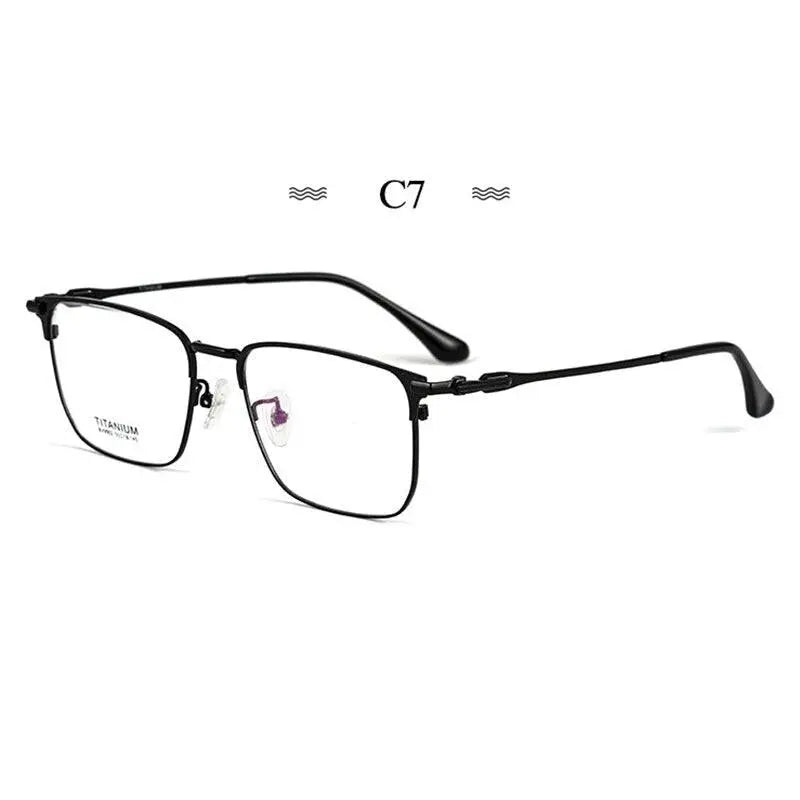 Men's Square Semi-Rimless Titanium Prescription Glasses Bv9002 — view 3 | Rx Spectacle