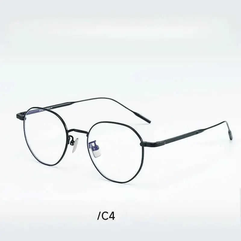 Unisex Oval Full Rim Titanium Flat Top Prescription Glasses 30908 — view 4 | Rx Spectacle