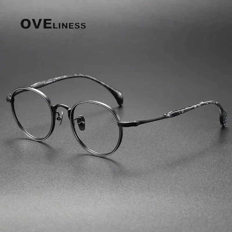Women's Round Full Rim Titanium Prescription Glasses 80862 — view 7 | Rx Spectacle