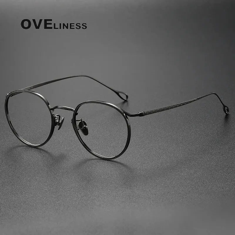 Women's Round Full Rim Titanium Prescription Glasses 153369 — view 4 | Rx Spectacle