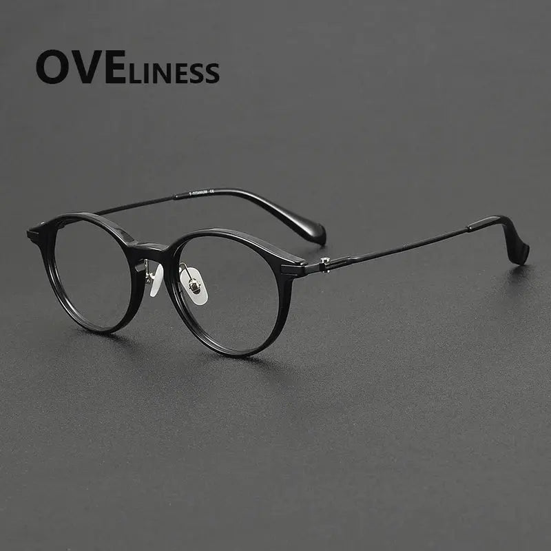 Unisex Round Full Rim Titanium Prescription Glasses 90010 — view 6 | Rx Spectacle