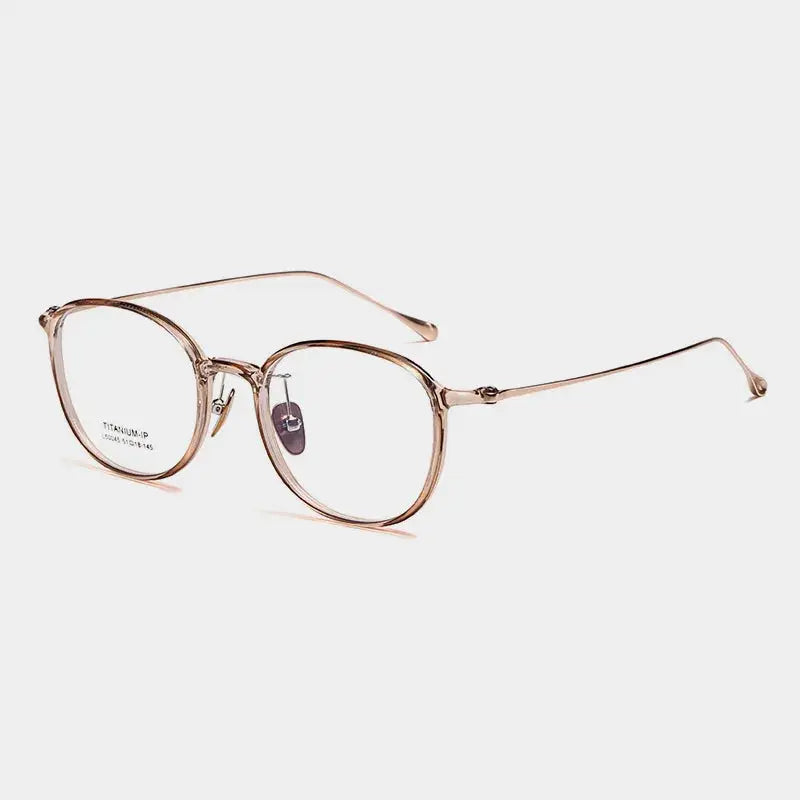 Women's Square Full Rim Titanium Prescription Glasses 50045 — view 1 | Rx Spectacle