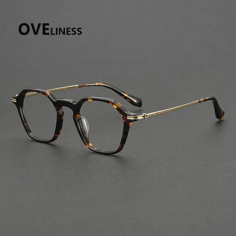 Unisex Polygon Full Rim Titanium Prescription Glasses 390013 — view 4 | Rx Spectacle