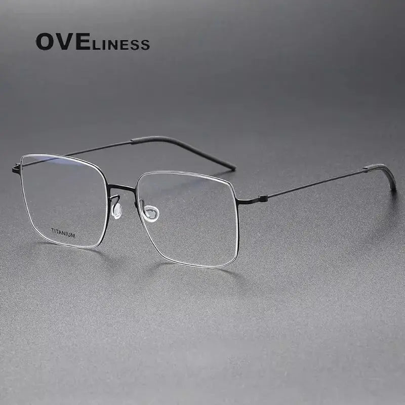 Square Semi-Rimless Titanium Prescription Glasses 65511 — view 7 | Rx Spectacle
