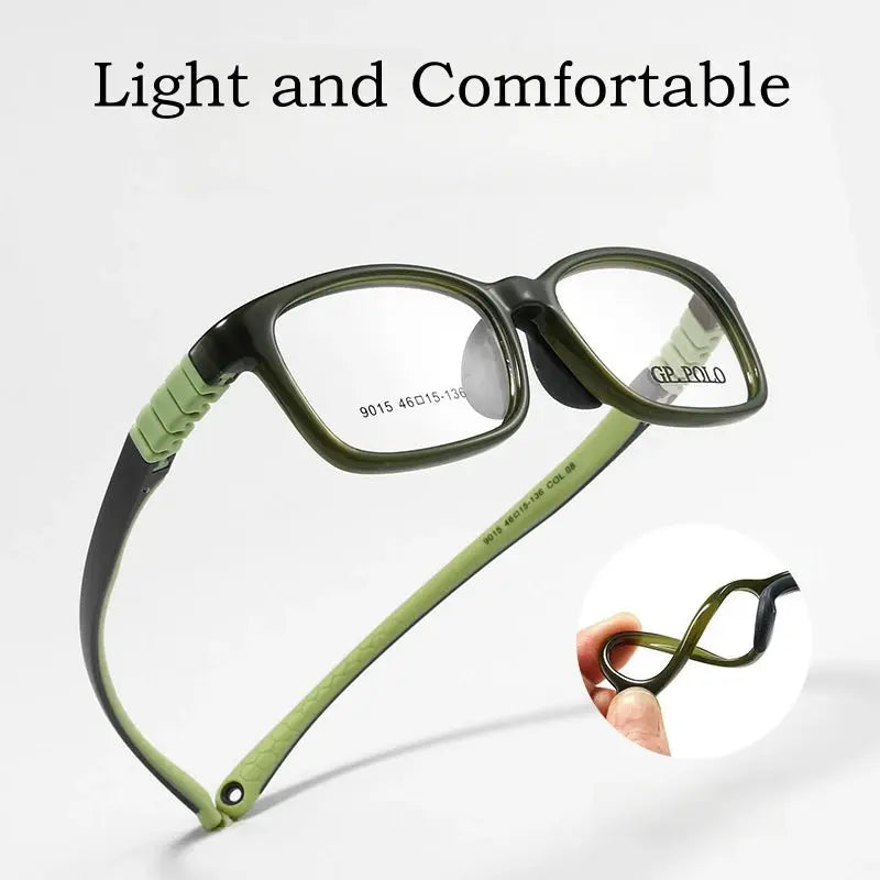 Unisex Square Full Rim TR90 Prescription Glasses Y9015 — view 4 | Rx Spectacle