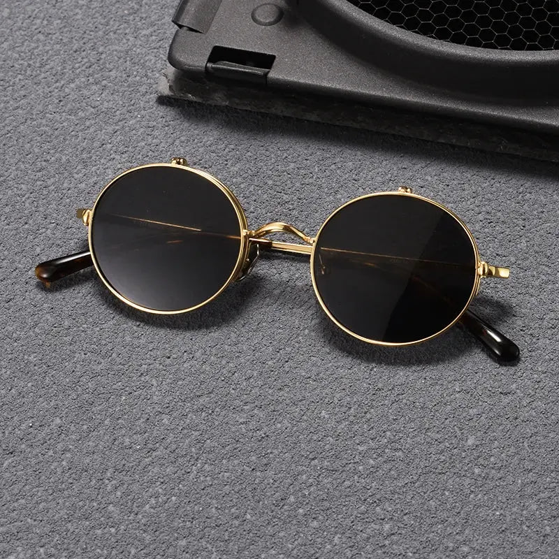 Unisex Round Semi-Rimless Titanium Prescription Glasses K54 — view 8 | Rx Spectacle