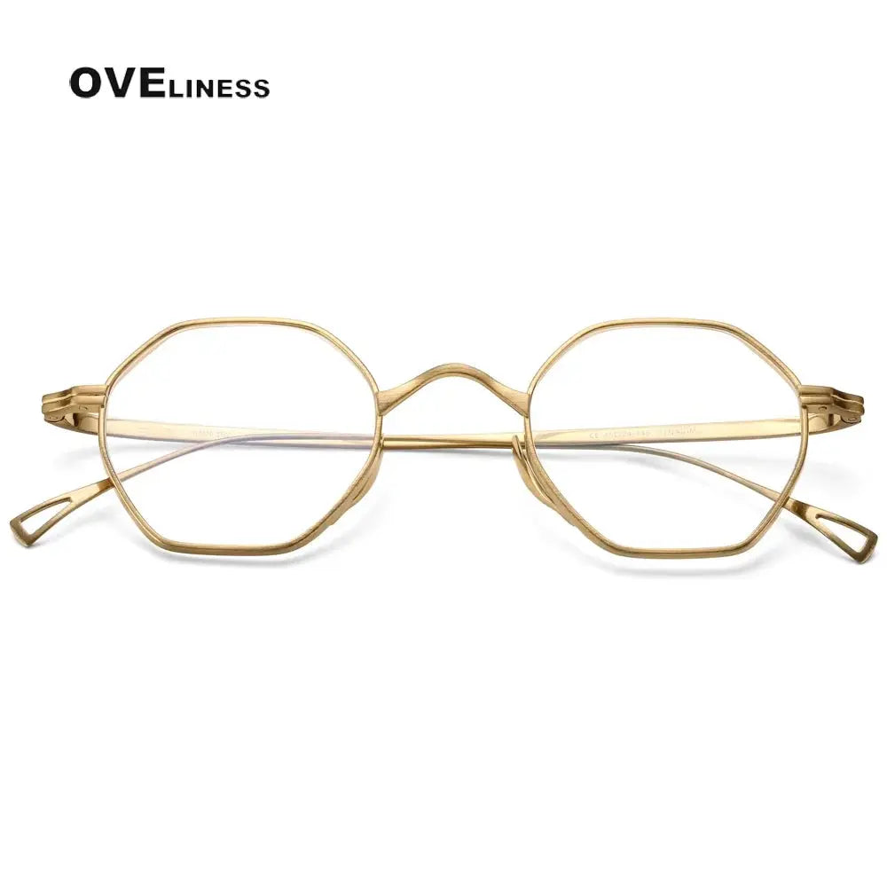 Unisex Polygon Full Rim Titanium Prescription Glasses 369152 — view 3 | Rx Spectacle