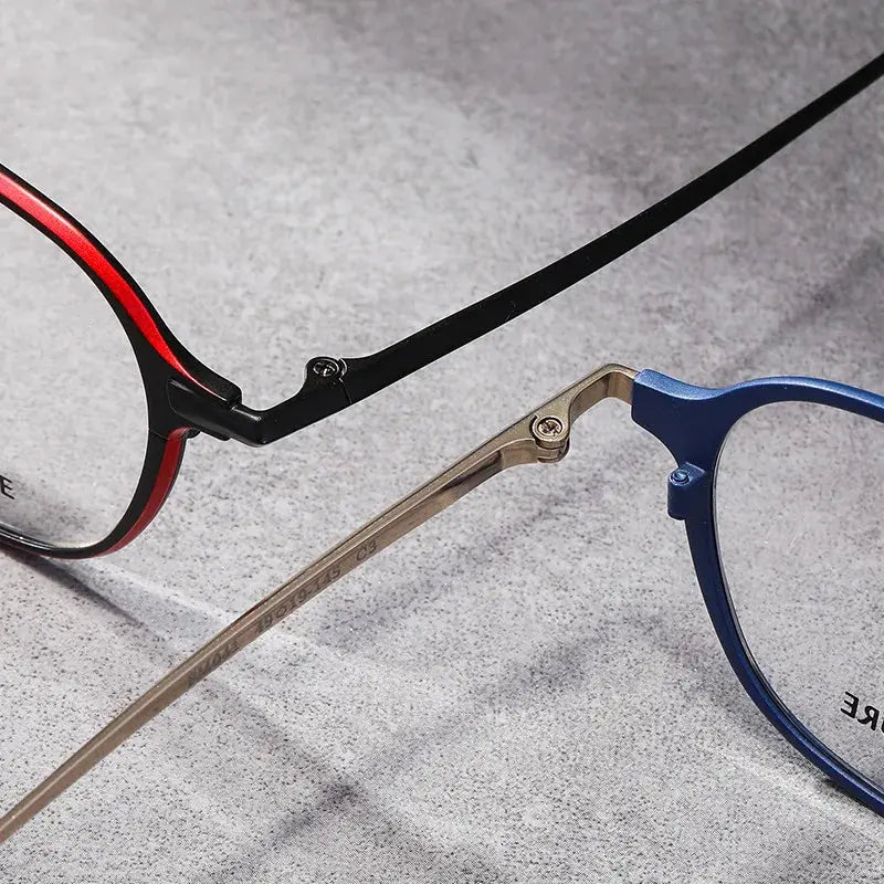 Unisex Oval Full Rim Titanium Prescription Glasses 69041 — view 3 | Rx Spectacle