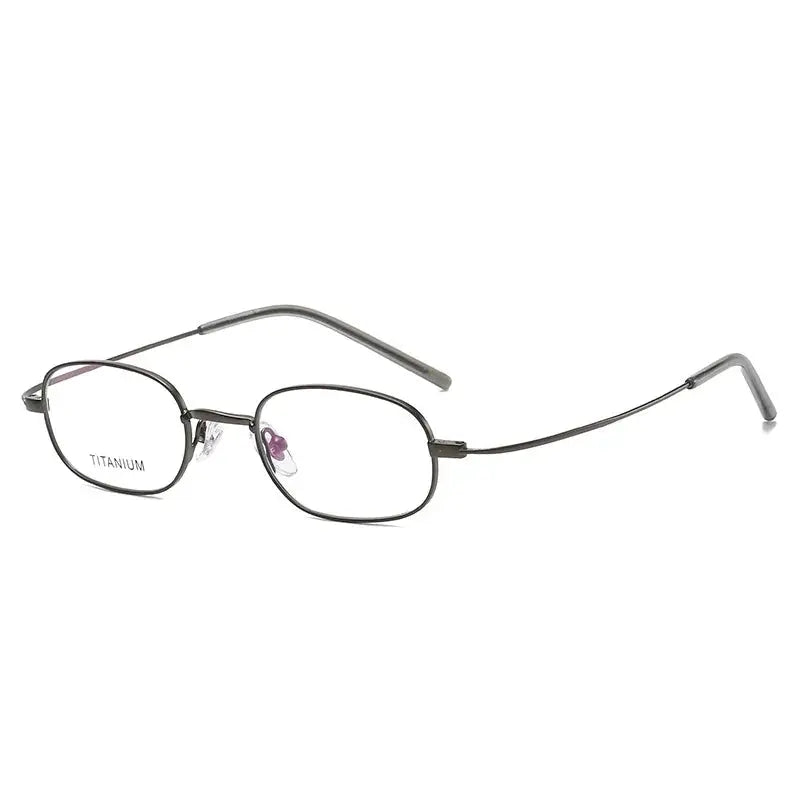 Unisex Oval Full Rim Titanium Prescription Glasses 11026 — view 4 | Rx Spectacle
