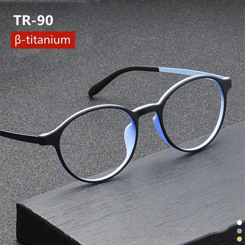 Unisex Round Full Rim Titanium Reading Glasses 3050 — view 1 | Rx Spectacle