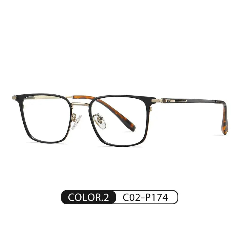 Men's Square Full Rim Alloy Oversized Prescription Glasses 27919 — view 5 | Rx Spectacle