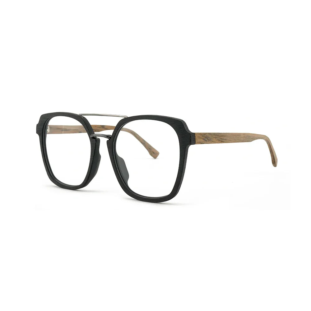 Unisex Square Full Rim Titanium Double Bridge Prescription Glasses 610700 — view 7 | Rx Spectacle