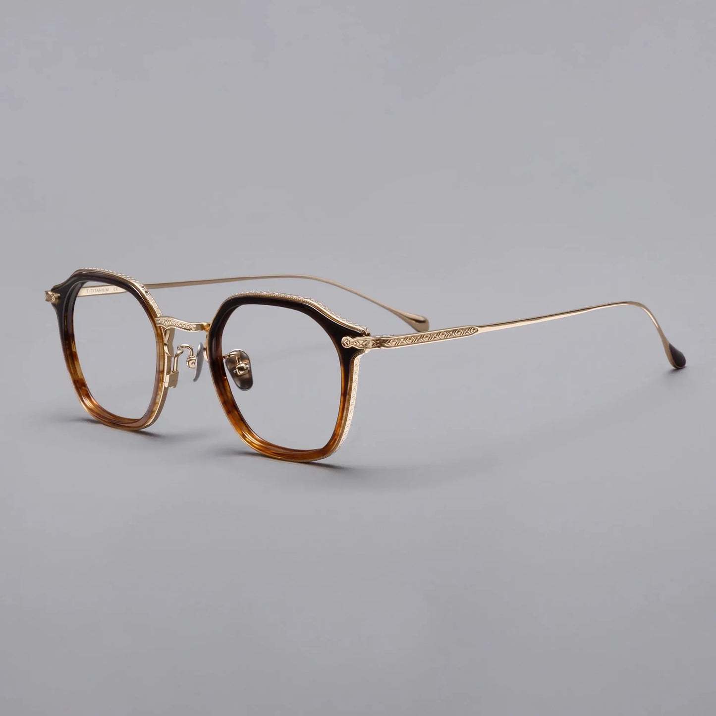 Unisex Square Full Rim Titanium Prescription Glasses 396108 — view 3 | Rx Spectacle
