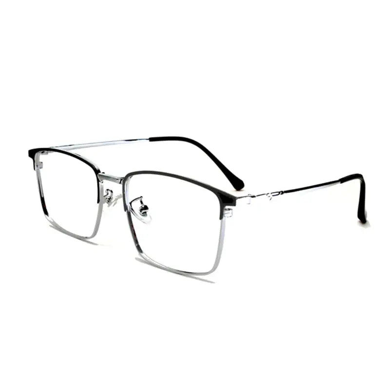 Unisex Square Full Rim Titanium Oversized Prescription Glasses 3010 — view 8 | Rx Spectacle