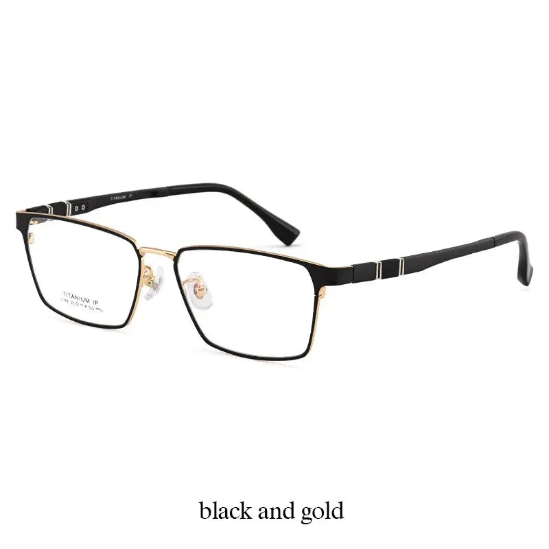 Unisex Polygon Full Rim Titanium Oversized Prescription Glasses 51109 — view 3 | Rx Spectacle