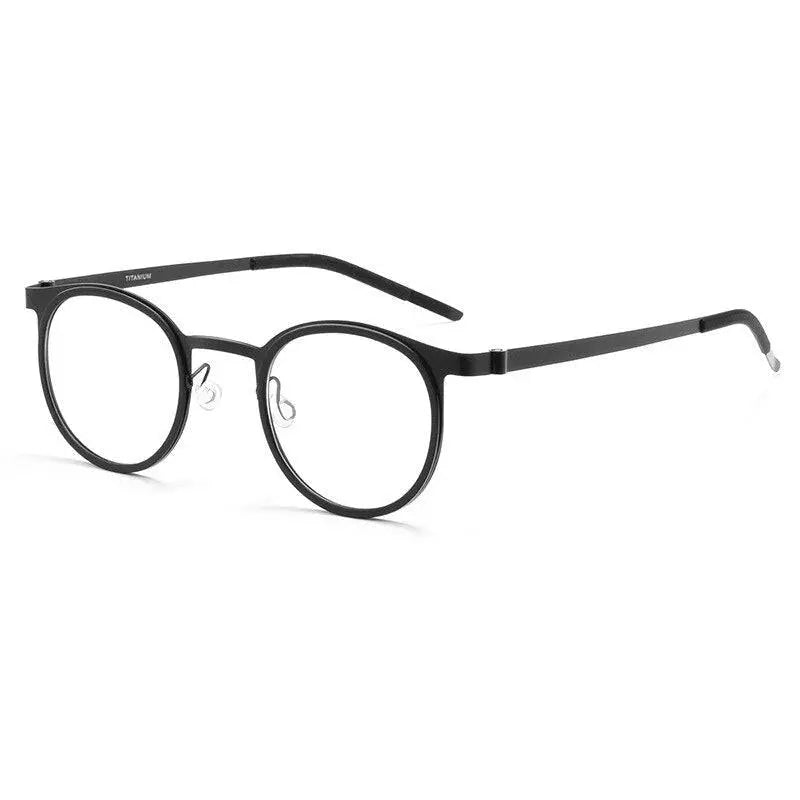 Men's Round Full Rim Titanium Screwless Prescription Glasses 9704jw — view 5 | Rx Spectacle