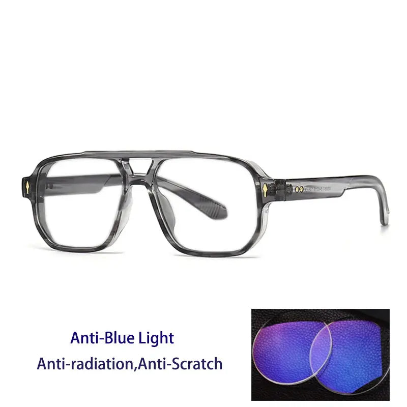 Unisex Square Full Rim TR90 Double Bridge Reading Glasses 76061 — view 5 | Rx Spectacle