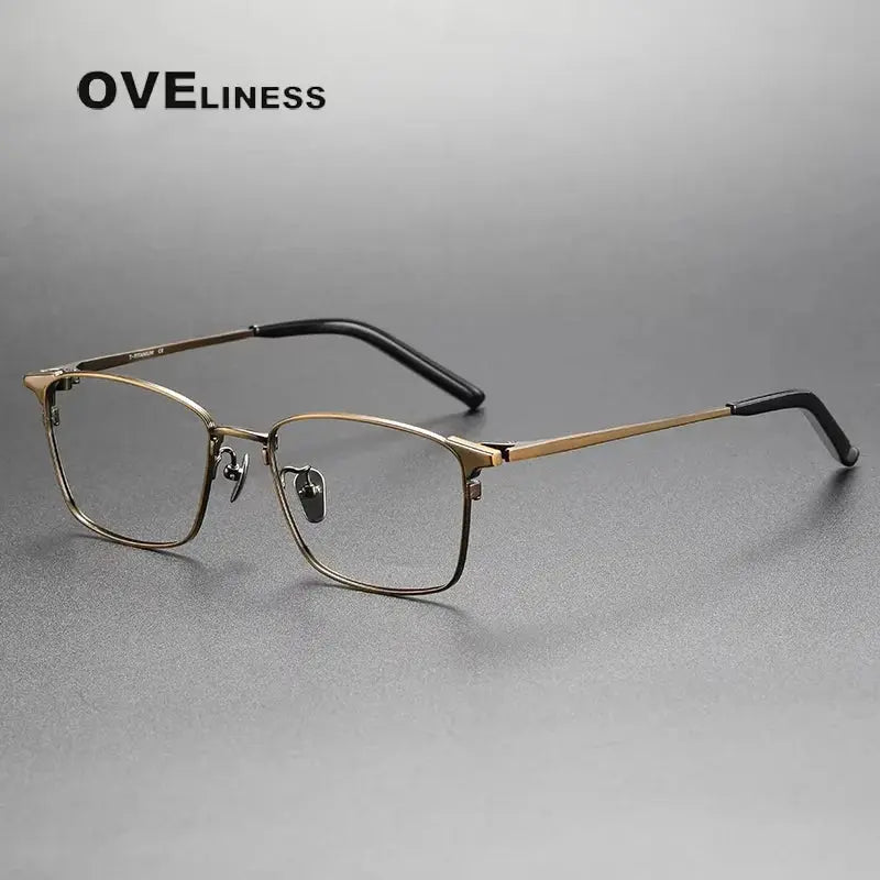 Women's Square Full Rim Titanium Prescription Glasses 68961 — view 4 | Rx Spectacle