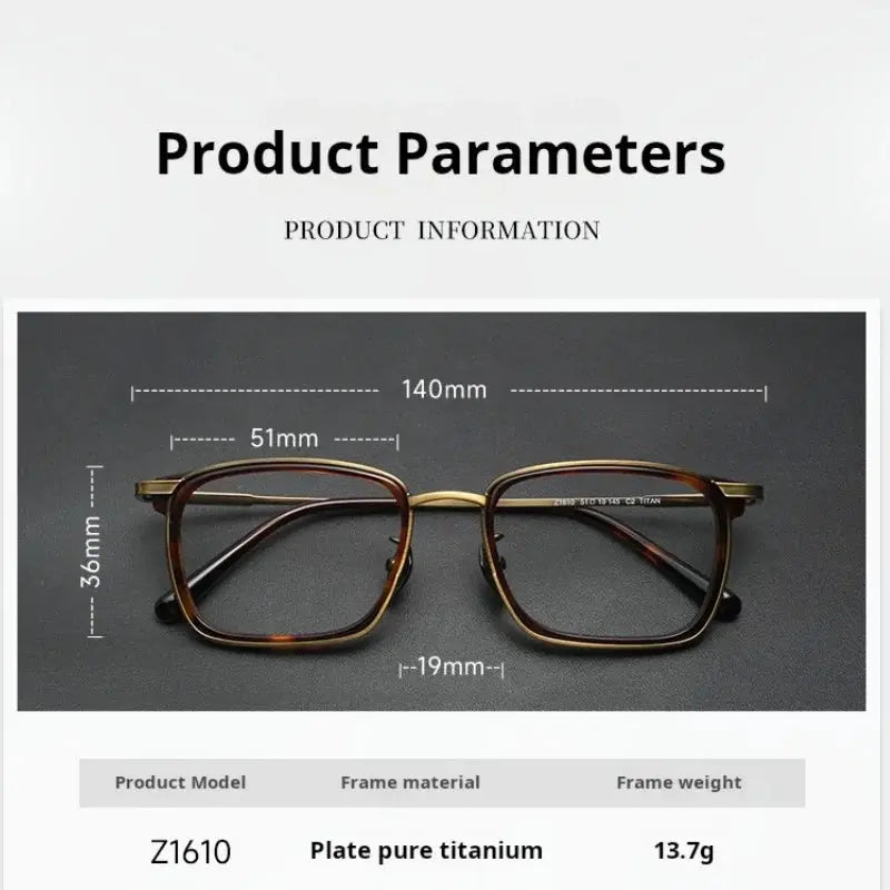Unisex Square Full Rim Titanium Prescription Glasses 721610 — view 2 | Rx Spectacle