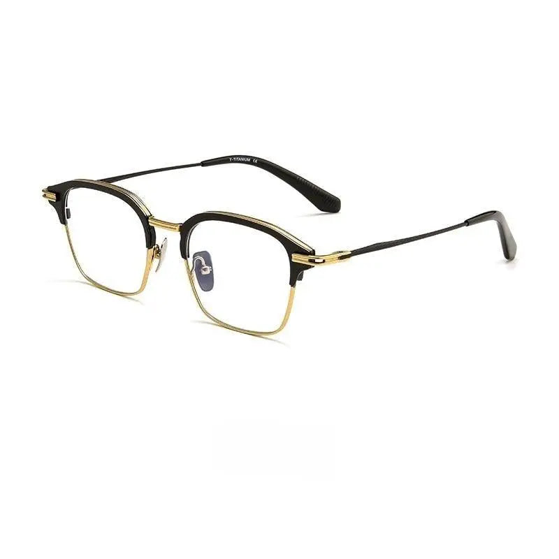 Men's Square Full Rim Titanium Prescription Glasses Dtx142s — view 3 | Rx Spectacle