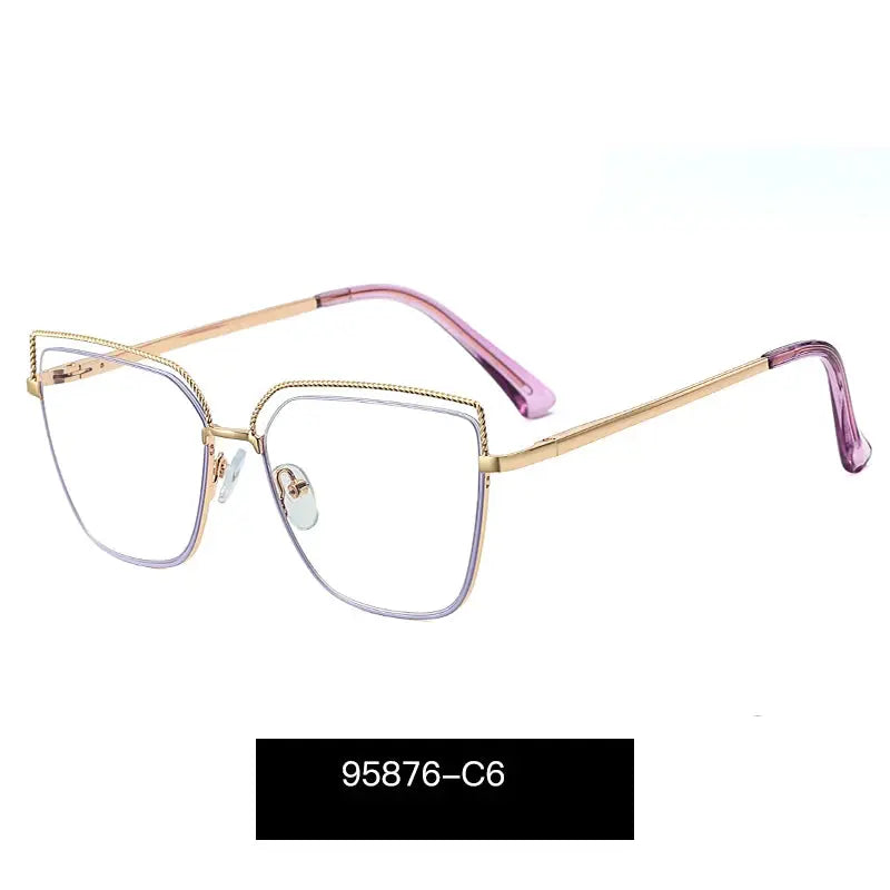 Women's Cat Eye Full Rim Alloy Prescription Glasses 195876 — view 9 | Rx Spectacle