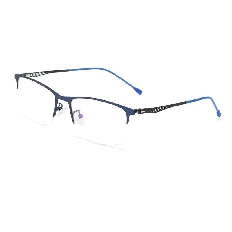 Unisex Square Semi-Rimless Alloy Prescription Glasses P8836 — view 7 | Rx Spectacle