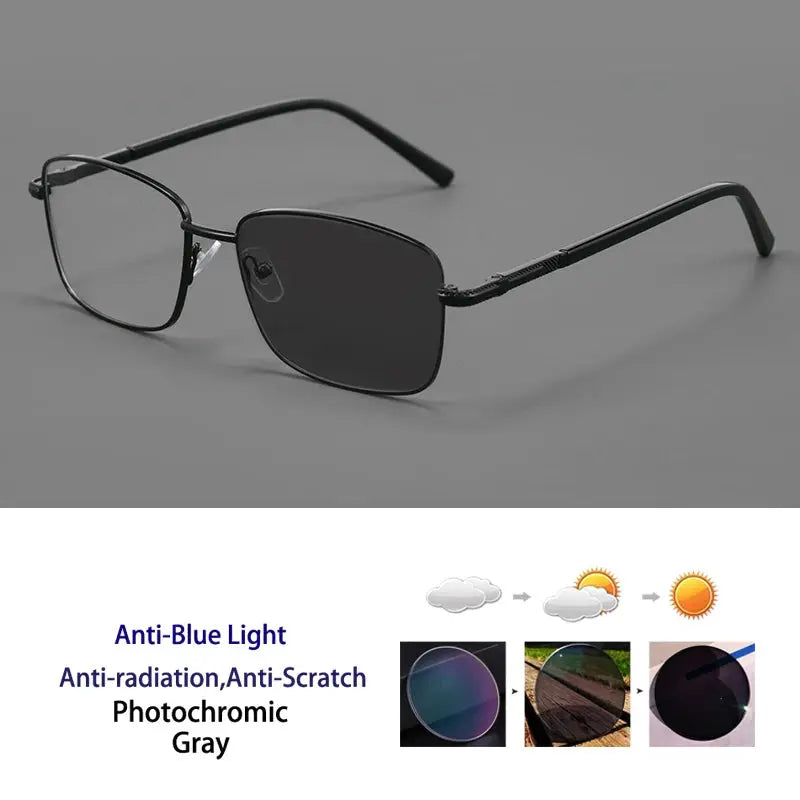 Women's Square Full Rim Alloy Reading Glasses 77021 — view 6 | Rx Spectacle