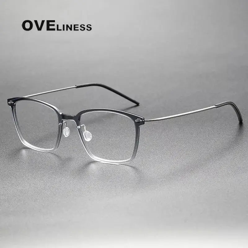 Unisex Square Full Rim Titanium Prescription Glasses 6536 — view 4 | Rx Spectacle