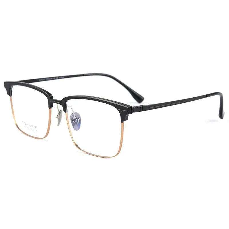 Unisex Square Full Rim Titanium Prescription Glasses 59202 — view 5 | Rx Spectacle