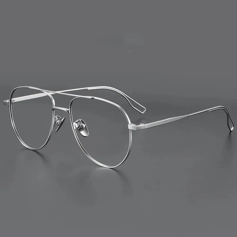 Unisex Oval Full Rim Titanium Double Bridge Prescription Glasses 959016 — view 3 | Rx Spectacle