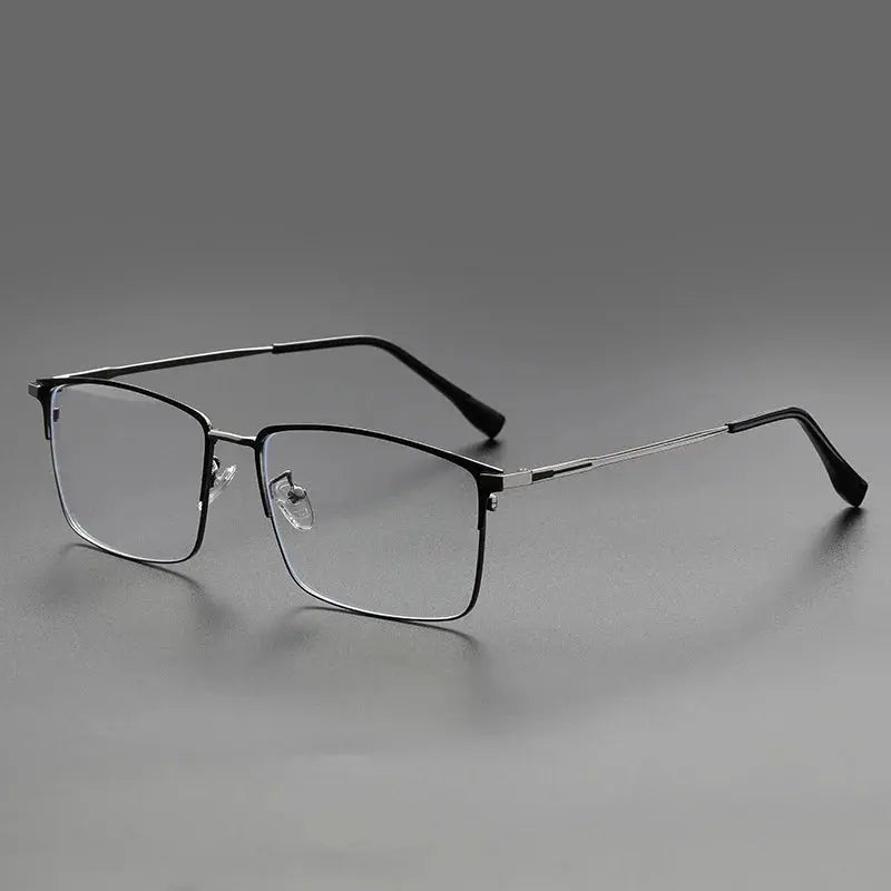Men's Square Full Rim Titanium Oversized Prescription Glasses 101951 — view 2 | Rx Spectacle