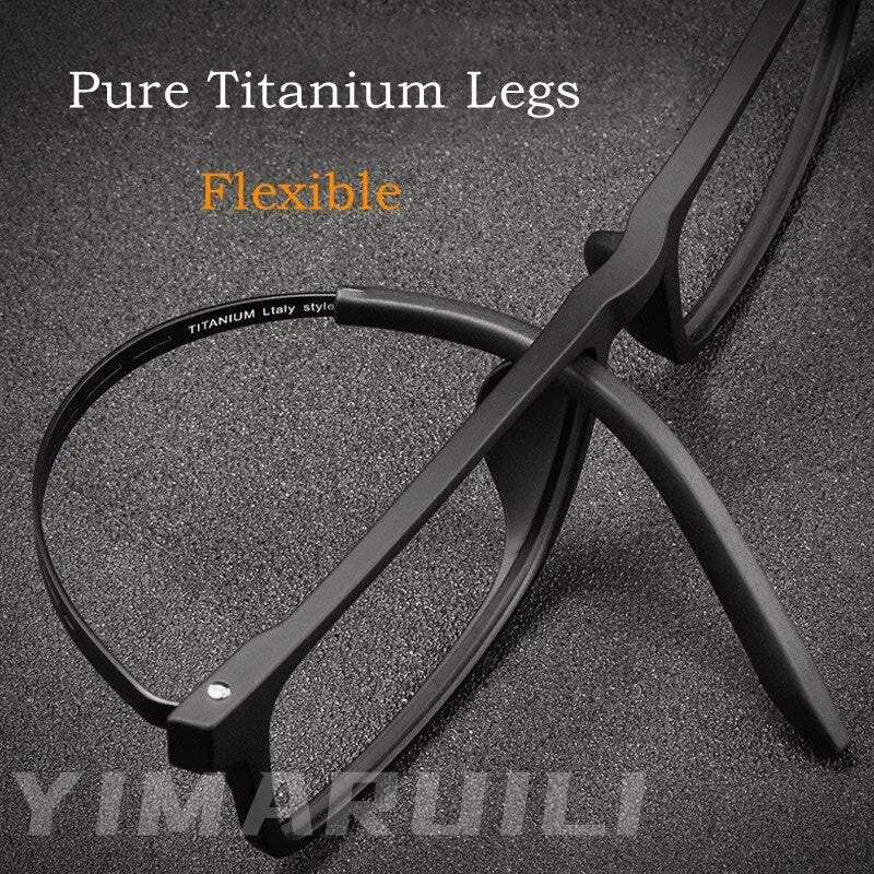Men's Square Full Rim Titanium Reading Glasses Y8822 — view 9 | Rx Spectacle