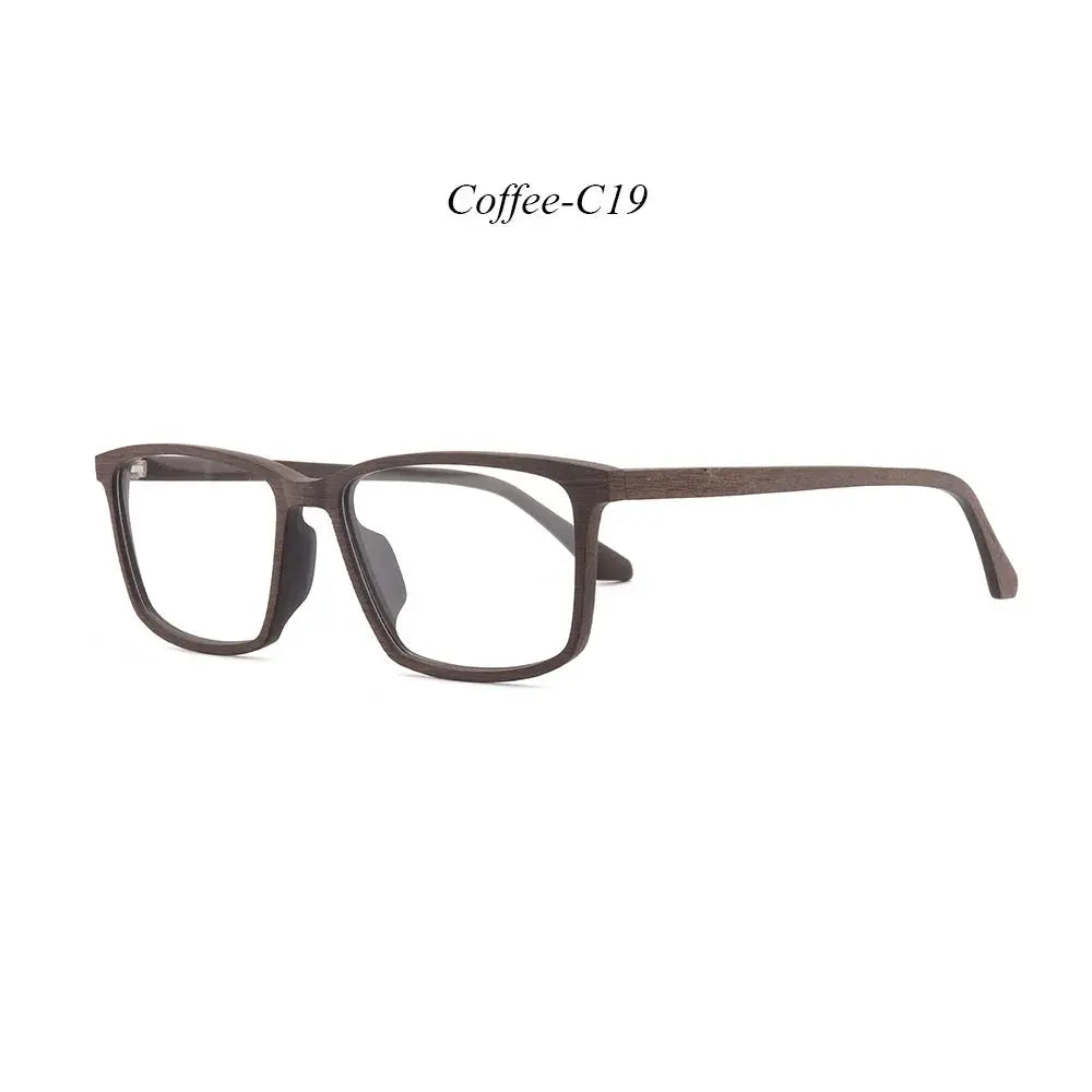 Men's Square Full Rim Wood Prescription Glasses 911695 — view 8 | Rx Spectacle