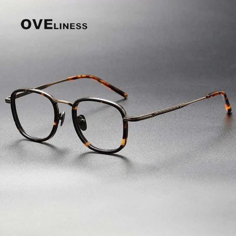 Unisex Square Full Rim Titanium Prescription Glasses — view 6 | Rx Spectacle