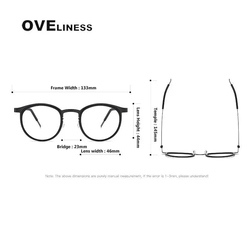 Men's Round Full Rim Titanium Prescription Glasses 9704 — view 7 | Rx Spectacle