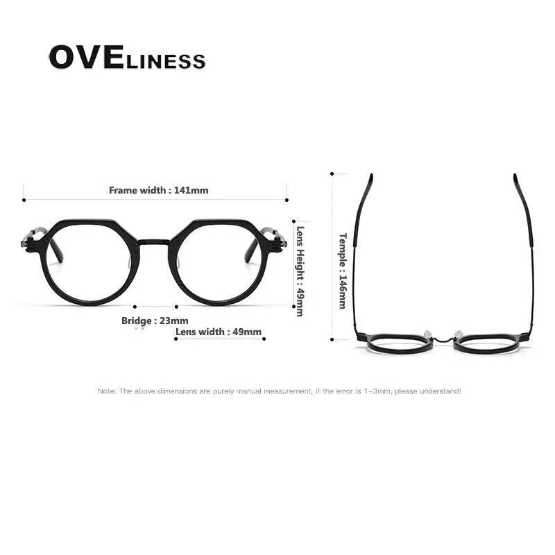 Unisex Round Full Rim Titanium Double Bridge Prescription Glasses 9745 — view 9 | Rx Spectacle