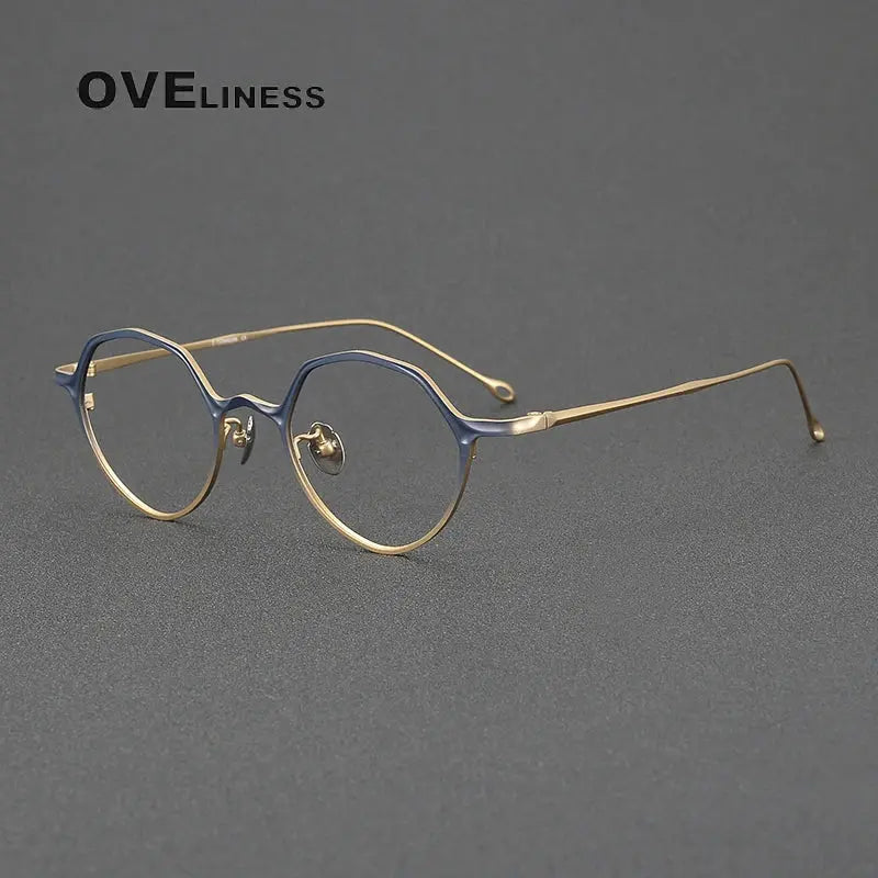 Unisex Irregular Full Rim Titanium Prescription Glasses 81019 — view 6 | Rx Spectacle