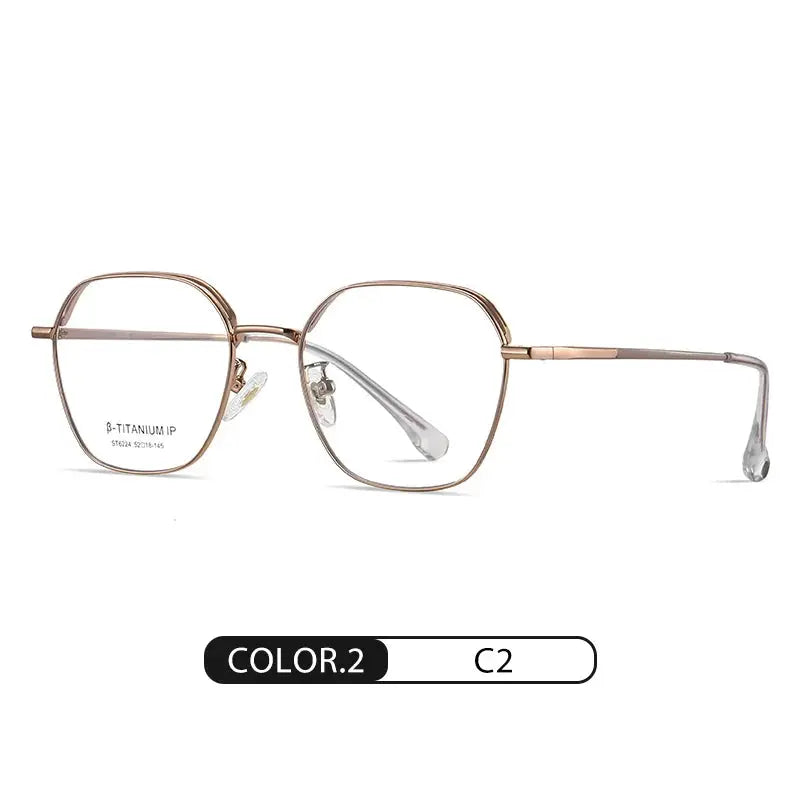 Women's Polygon Full Rim Titanium Prescription Glasses 6224 — view 4 | Rx Spectacle