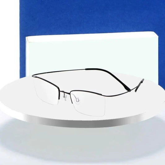 Men's Rectangular Semi-Rimless Titanium Prescription Glasses 30004 — view 1 | Rx Spectacle