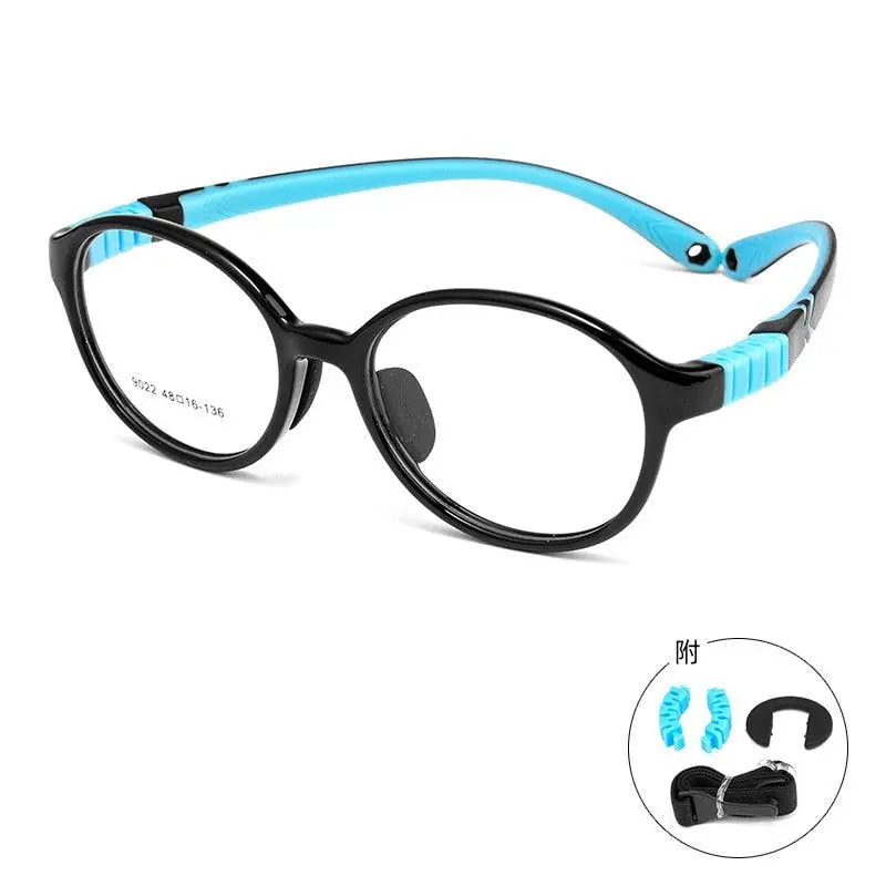 Unisex Round Full Rim TR90 Prescription Glasses 9022et — view 5 | Rx Spectacle
