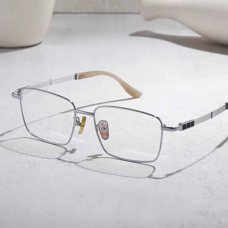 Unisex Square Full Rim Titanium Oversized Prescription Glasses 200115 — view 1 | Rx Spectacle