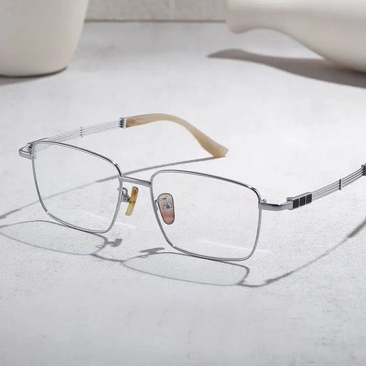 Unisex Square Full Rim Titanium Oversized Prescription Glasses 200115 — view 1 | Rx Spectacle