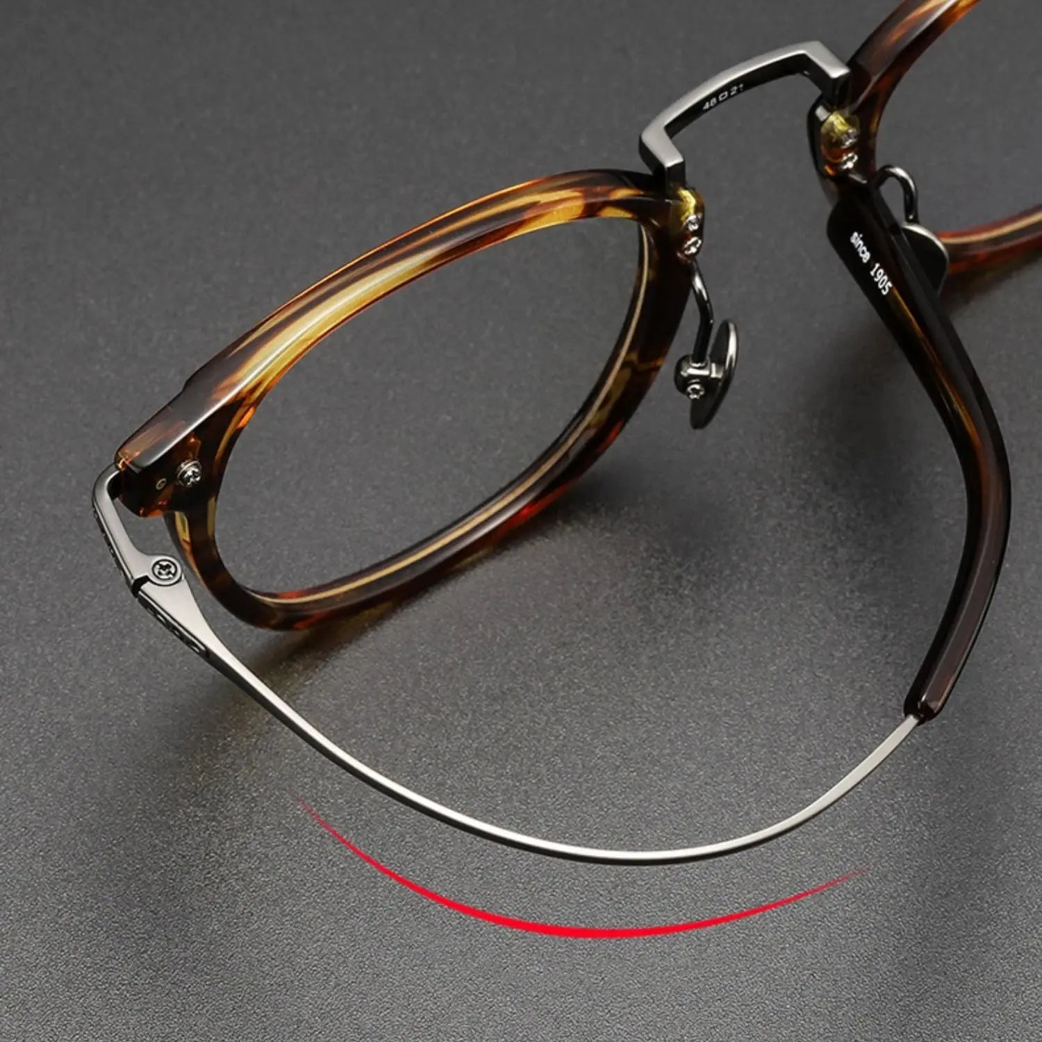 Unisex Square Full Rim Titanium Prescription Glasses G817 — view 5 | Rx Spectacle